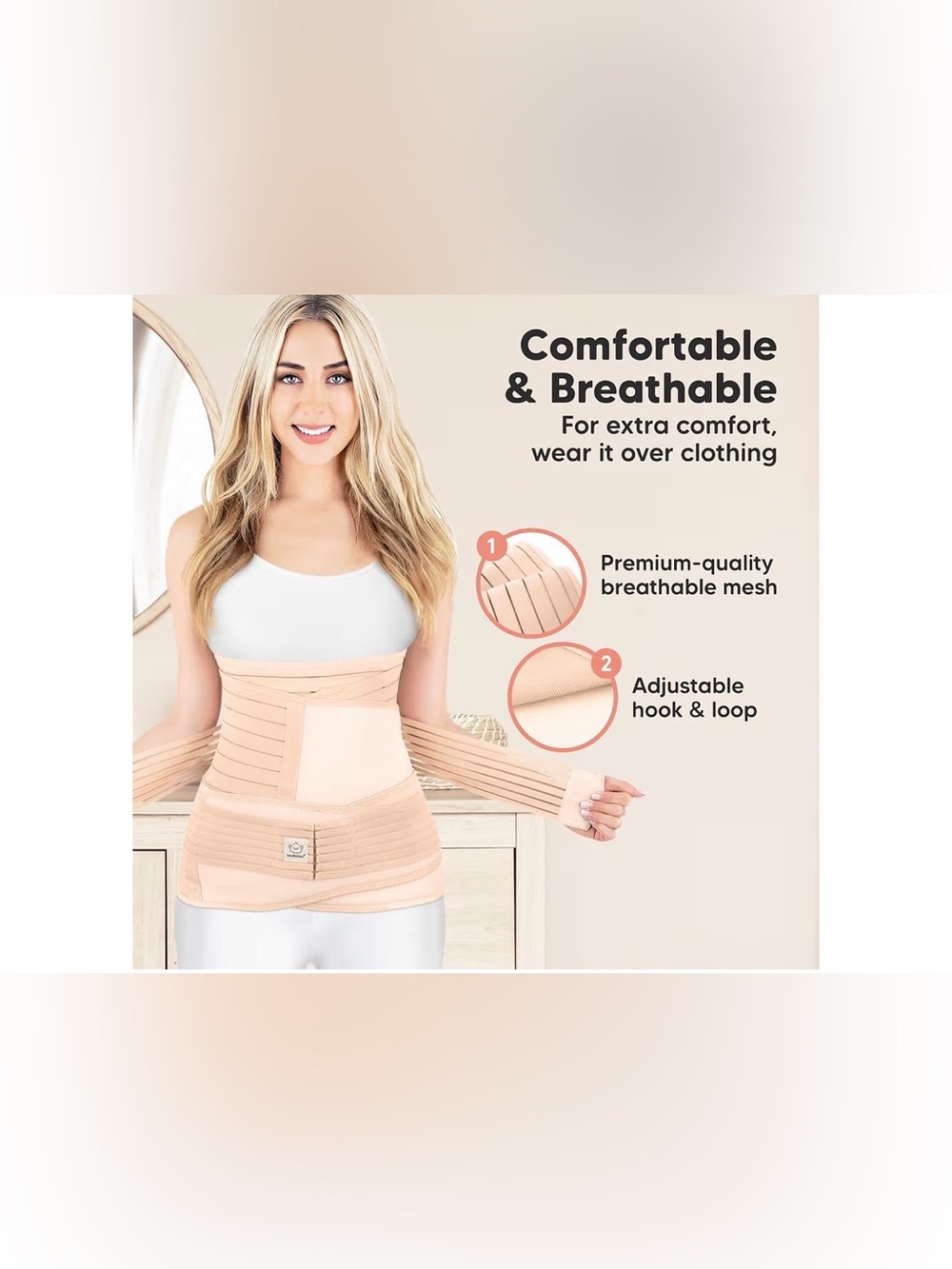 NIB KeaBabies Revive 3-in-1 Postpartum Support Recovery Belt M/L BLACK NEW - Picture 10 of 15